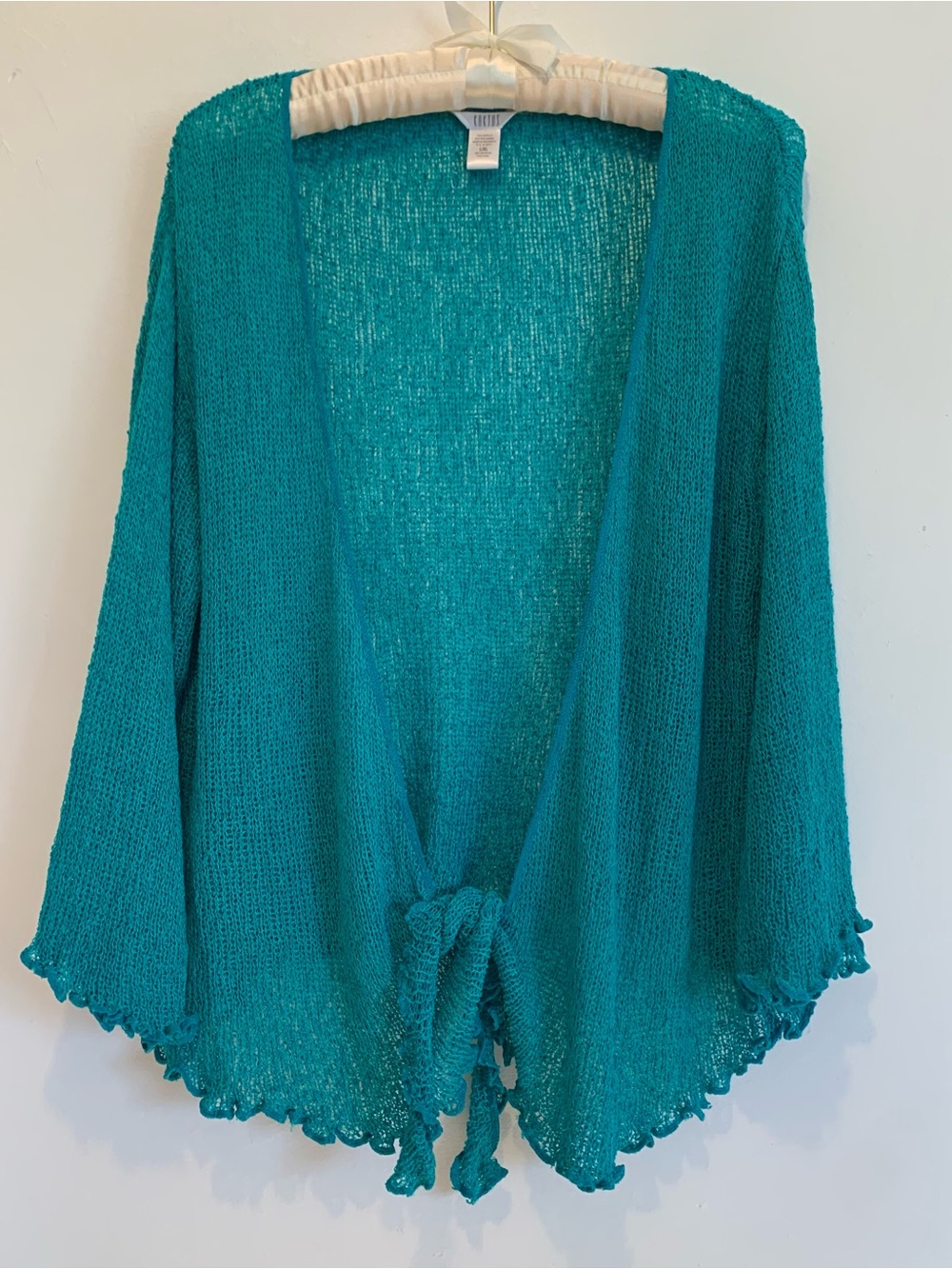 Kaktus Loose Knit Shrug Cardigan Beachy Turquoise L/XL